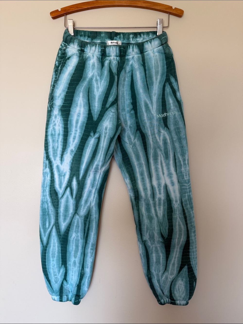 Madhappy Teal & White Tie-Dye Sweatpants ~ Size S